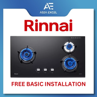 RINNAI RB-93TG (RB93TG) 3 BURNER HYPER FLAME GLASS HOB WITH SAFETY DEVICE