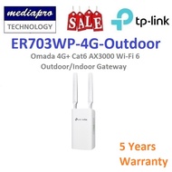 TP-LINK ER703WP-4G-Outdoor Omada 4G+ Cat6 AX3000 Wi-Fi 6 Outdoor/Indoor Gateway - 5 Year Local TP-Li