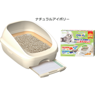 unicharm - Deo-Toilet半罩雙層沸石貓砂盆 米白色 (54×42×H26㎝) #uca2b #Unicharm
