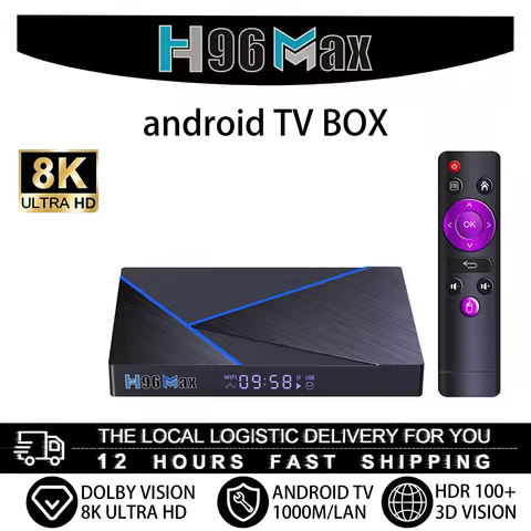 H96 MAX V56 Smart TV Box Android 12 RK3566 8K HDR 2.4G 5G Dual Wifi BT4.0 1000M Ethernet Media Playe