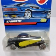 Diecast Car Hotwheels 1:64 BUGATTI '37 YELLOW IRON BASE