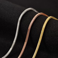 18k Gold Fox tail chain 925 sterling silver Necklace collarbone necklace sweater chain Chopin chain 