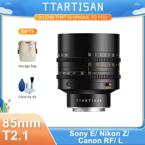 TTArtisan 85mm T2.1 Full Frame Dual Bokeh Film Cine Lens Large Aperture for Sony E Nikon Z Canon R E