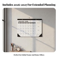 2026.1-2027.6 English Wall Calendar, Monthly Planner, Minimalist Design, New Year Gift