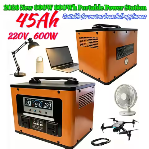 220V LiFePO4 High Power 600W Portable Power Station 45AH Solar Outdoor Mobile Power Supply Home Emer