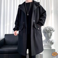 【High Quality】❀ Jaket Lelaki Quality Cotton Trench coat jacket men's autumn hooded plus-size premium