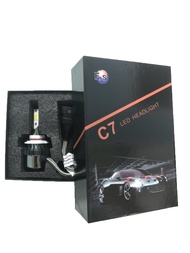 หลอดไฟหน้า LED 2Pcs ไฟหน้ารถยนต์ LED 9V-32V รุ่งC7แสงสีขาว ขั้วH1 H3 H4 H7 H8/H9/H11 9006/HB4 9005/H