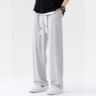 [COD] celana kulot pria celana longgar pria Kain dingin sutra es straight pants  korean style Youth 