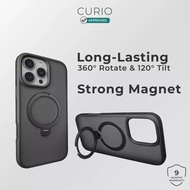 CURIO Matte Ring Case - Magnetic Phone Case with Stand Holder (ShockProof / 360° Rotatable / Smooth)