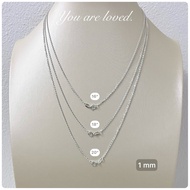 Hug Ngern Nan Shop Ready To Organize Cute Small Chain Necklace 92.5% Pure Silver Size 1 Mm.length 16