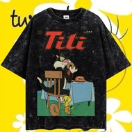 LASTHOPE 'TWEETY' OVERSIZE WASHING TSHIRT TOP TSHIRT TEE WASHING ACID WASHED STONEWASH OVERSIZE PREM