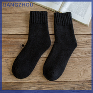 LIANGZHOU ฤดูหนาวอบอุ่น Merino ขนสัตว์ชายถุงเท้าซุปเปอร์หนาถุงเท้า Merino ขนสัตว์กระต่ายถุงเท้ากับหิมะเย็น
