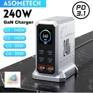 240W GaN Charger PD3.1 140W USB Type C 6 Ports PPS PD Desktop Fast Charging Station for MacBook Lapt