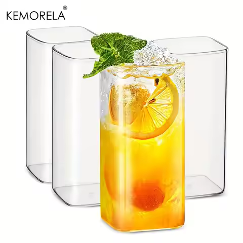 4pcs Drinking Glasses Cups 15oz/19oz Thin Highball Glasses Clear Tall Glass Cups For Water Juice Bee