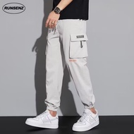 Korean Fashion Cargo Pants Men Athletic Slim Fit Cropped Pants Plain Casual Tapered Pants