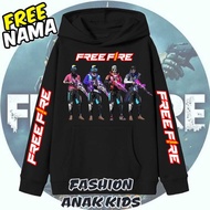 CHILDREN'S HOODIE JACKET FREE FIREFF, CHAR SG RAPPER VERSION AND CHAR 2JT CHILDREN'S GAME JACKET FRE