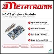 HC-12 433Mhz Wireless Serial Module with Spring Antenna - Long Distance 1000m RF Transceiver for Mic