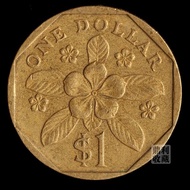 Genuine Coins Singapore 1 23mm Brass Coins Hu Jihua Orchid Asia Foreign Currency Coins Coins Coins C