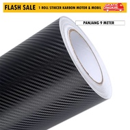 1 Roll of 3D Carbon Skotlet Stickers 9 Meters Long L 45cm Doff Kevlar body, rearview mirror, Dashboa
