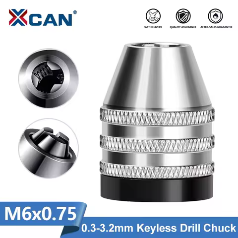 XCAN 1pc 0.3-3.2mm Multi Drill Chuck Keyless For Dremel Rotary Tool M6x0.75 Mini Chuck Keyless Drill