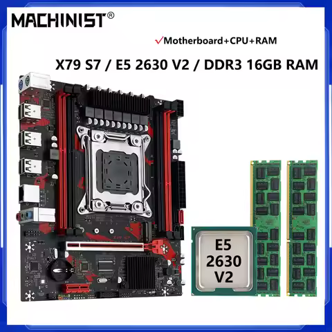 MACHINIST X79 S7 Motherboard, Optional Xeon E5 2630 V2 CPU LGA 2011 Processor and DDR3 16G Memory RA