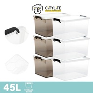 Citylife 45L Multi-Purpose PIATTO Stackable Storage Container Box W/O Wheels - L X-6270