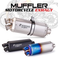 Universal Motorcycle Double Outlet Hole Exhaust Stainless Steel Modified Escape Pipe Muffler DB Kill