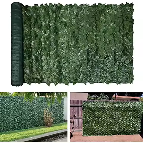 Artificial Ivy Privacy Fence 59"x98"Artificial Hedge Fence Faux Ivy Vine Leaf Decoration for Outdoor