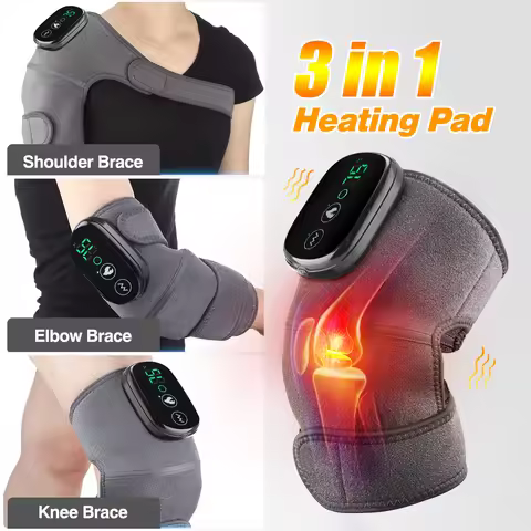 Electric Heated Pads for Knee 3 In 1 Heating & Vibration Massager Smart Knee Massage Device