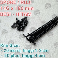 Ruji Jari Jari Spoke 14G x 186 mm Sepeda BMX Lipat 20 20 plus. BESI