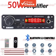 50W Bluetooth 5.3 Amplifier Module with MP3 Player FM Radio USB TF and Microphone Recording