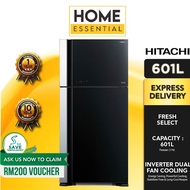 Hitachi 601L Refrigerator Big2 Glass Series 2 Door R-VG710P7M-1 GBK | Fridge | Peti Sejuk | Peti Ais
