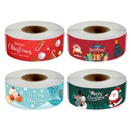 120pcs/Roll 2.5x7.5cm Merry Christmas Stickers Santa Snowman Pattern Design Gift Decor Sealing Labels Children Stationery Sticker
