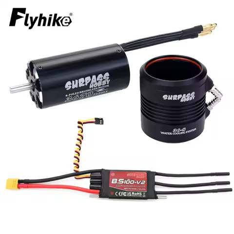 SURPASS HOBBY 2948 2958 2968 3660 3670 Waterproof Motor w/ Water Cooling Jacket & 40A 50A 60A 80A 10