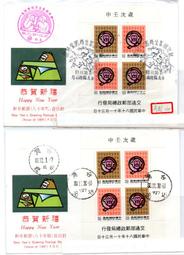 【流動郵幣世界】80年特299猴年小全張(實寄)套票首日封2封