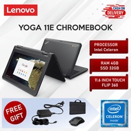 Lenovo Yoga 11e Chromebook Touchscreen Flip 4GB RAM 32GB SSD 11.6 Inch HD Touch Laptop