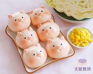 美姬饅頭 - 玉米高麗菜粉紅豬豬肉包-50g*6顆