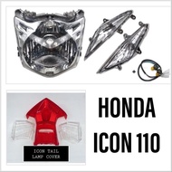 HONDA ICON 110 SCOOTER HEAD LAMP + FRONT SIGNAL SET + TAIL LAMP COVER SET STANDARD CLEAR
