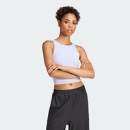 [1-3.3 - VOUCHER 40%]adidas Gym & Training Yoga Crop Tank With Inner Shelf Bra Women Purple JH1477