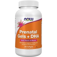 NOW Supplements, Prenatal Gels + DHA with 250 mg DHA per serving, plus Borage Oil (GLA), 180 Softgel