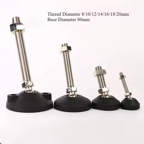 M8 M10 M12 M14 M16 M18 M20 Nylon Universal Adjustment Feet Adjustable Levelling Feet Swivel Base Art