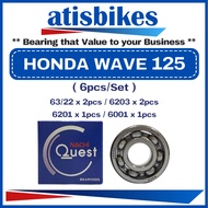 NACHI HONDA WAVE 125 ( 63/22 C3 ) 100% ORIGINAL Motorcycle Engine Gearbox & Crankshaft Bearings