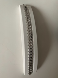 Nathalias NY สร้อยข้อมือผู้ชายเงินแท้ 925 ดีไซน์คิวบัน Cuban Chain Mens Bracelet in Sterling Silver