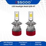 ESSGOO LED Motor Q2B H4 H7 120W Headlight Bulb High Low Beam 6000K for Scooter & Autobike 12V