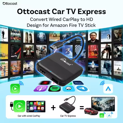 Car TV Mate Express for Fire Google TV Stick Wireless CarPlay Android Auto Adapter For OEM Wired Car