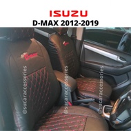 Isuzu D-max All New หุ้มเบาะหนัง ดีแม็ก ออนิวส์ ปี 2012-2019 รุ่น 4 ประตู ลาย 5D ตัดตรงรุ่น หุ้มเต็มคัน สวย แนบ กระชับ เบาะDmax เบาะดีแม็ก ลาย 5D สีดำด้ายแดง One