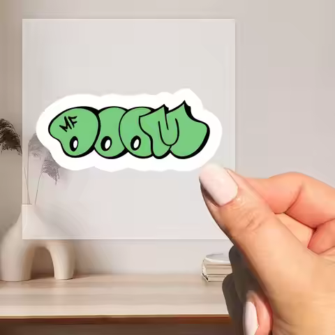 mf doom mode green Waterproof stickers for decorating car windows motorcycles and computers.