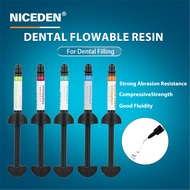NICEDEN Dental Nano Flowable Hybrid Composite Resin 4g A1 A2 A3 A3.5 B1 Light Curing Composite Resin