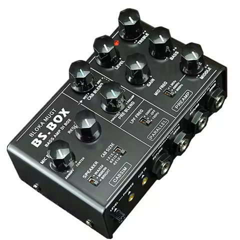 Leeky BS.BOX Bass Simplifier Bass Station,Preamp / Cab simulator Bass Pedal, EQ and DI Box Pedal