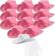 Pop Fizz Designs Bachelorette Cowgirl Hats Includes Bride White Cowboy Hat and Pink Cowgirl Hats | C